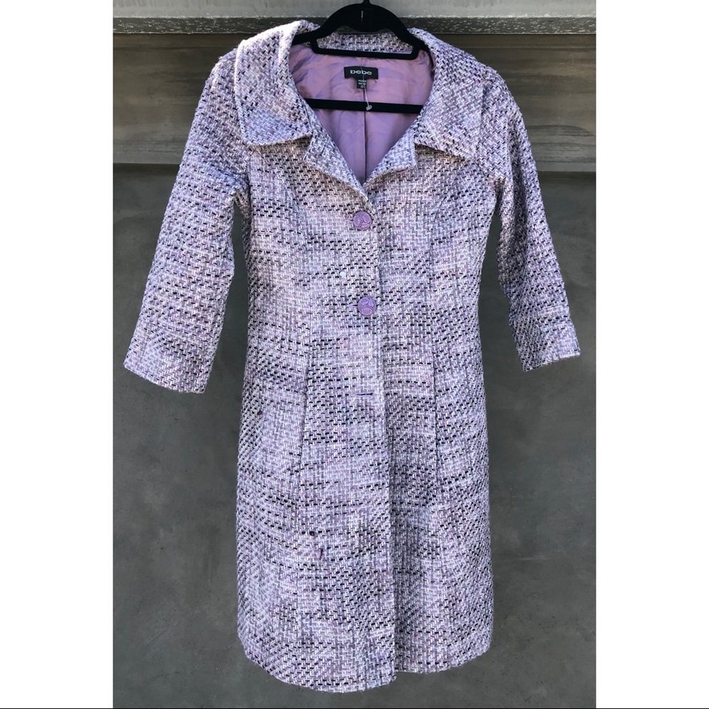 Bebe purple tweed coat